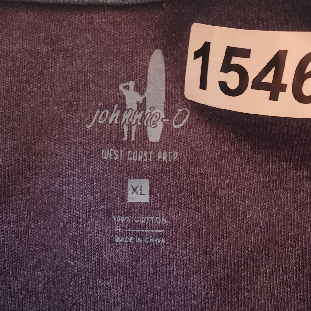 johnnie O Mens XL Blue Quarter Zip Mock Neck Cotton Knit Pullover Sweater - Picture 4 of 11